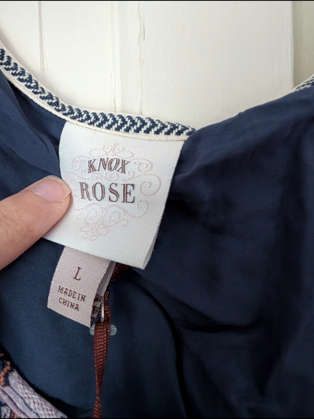 Knox Rose Navy Maxi w Pink Floral Accents NWOT - Picture 2 of 7